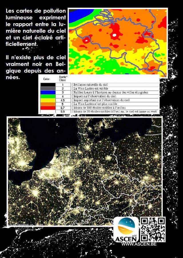 Poster cartes de pollution lumineuse